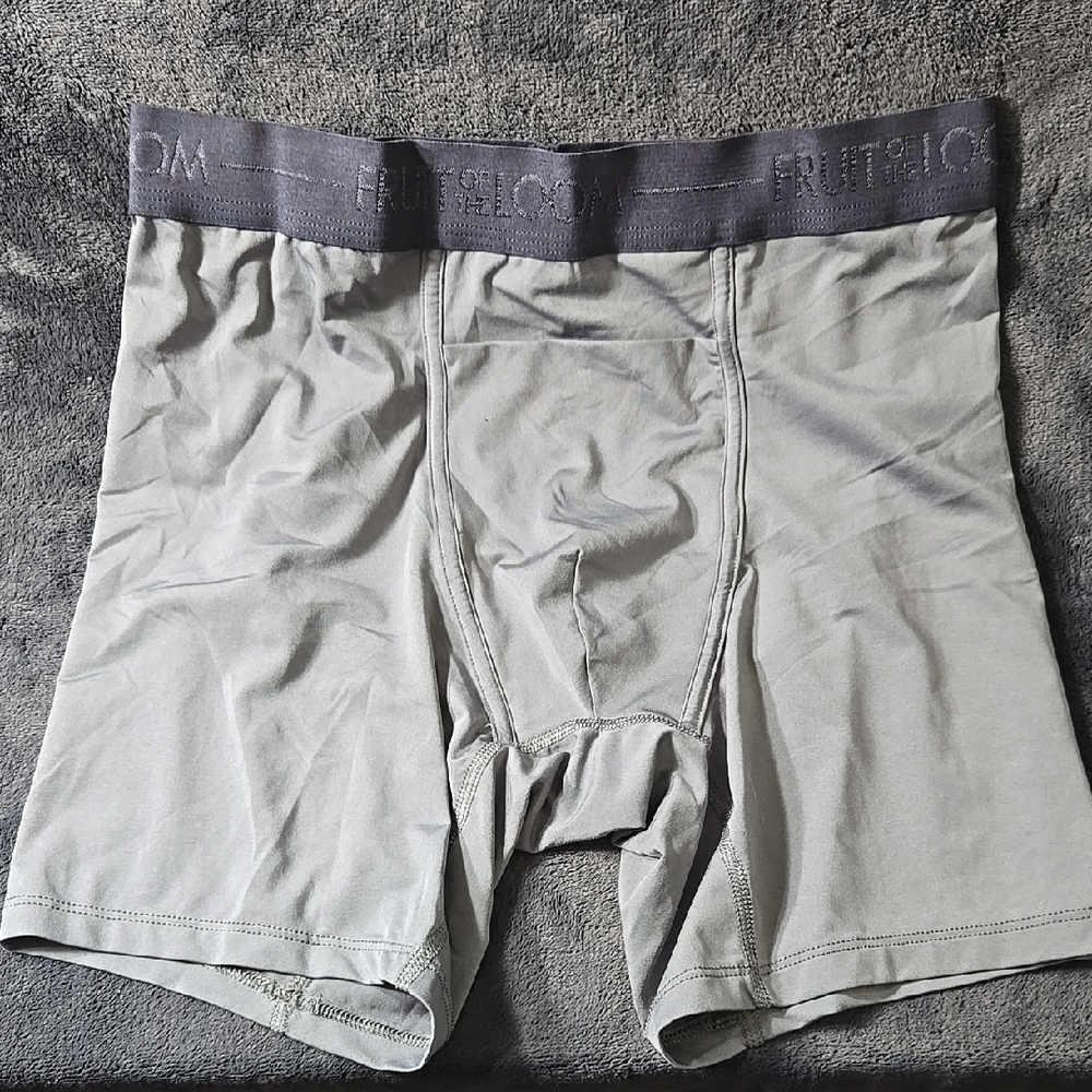Fruit of the Loom Gray Boxer Briefs with Contoured Pouch and Soft Stretch Fabric
